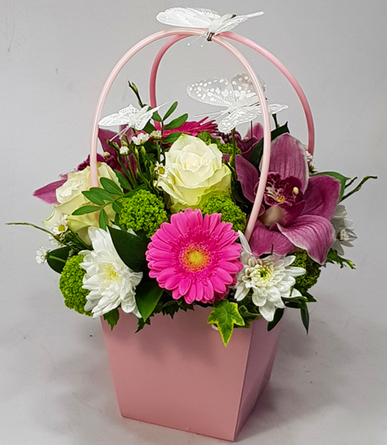 Virágposta - Anyának szeretettel! - Virággömb rózsákkal és orchideákkal