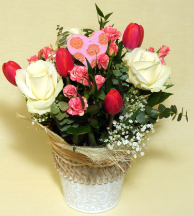 Virágposta - A szeretet üzenete - fehér rózsákkal