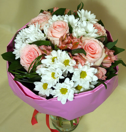 Virágposta - Édes Rózsaszín - rózsás csokor