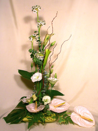 Virágposta - Virágcsendélet fehér anthuriumokkal