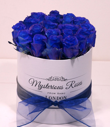 Virágposta - Mysterious Blue! - Kék rózsák dobozban